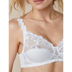 Beha<Confidence Lingerie Geborduurde beha in microvezel zonder beugels Sienne - set van 2 taupe + wit