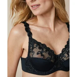 Beha<Confidence Lingerie Geborduurde beugelbeha in microvezel Sienne - set van 2 wit + zwart