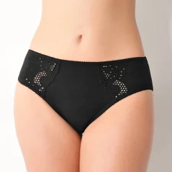 Slip En Shorty<Confidence Lingerie Geborduurde effen midislip in katoen Olbia - set van 2 zwart
