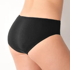 Slip En Shorty<Confidence Lingerie Geborduurde effen midislip in katoen Olbia - set van 2 zwart