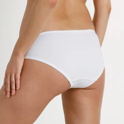 Slip En Shorty<Confidence Lingerie Geborduurde effen midislip in katoen Olbia - set van 2 wit