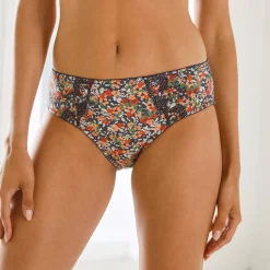 Slip En Shorty<Confidence Lingerie Geborduurde slip in katoen Olbia met bloemenprint - set van 2 marine