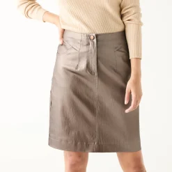 Feestoutfits Dames|Rok<Blancheporte Gecoate korte rok goudbruin
