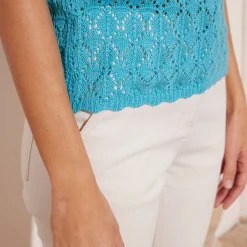 Trui En Vest<Blancheporte Gehaakt topje turkoois