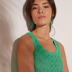 Trui En Vest<Blancheporte Gehaakt topje groen