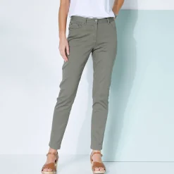 Broek<Blancheporte Gekleurde smalle jeans kaki