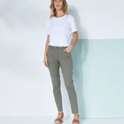 Broek<Blancheporte Gekleurde smalle jeans kaki