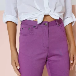 Broek<Blancheporte Gekleurde smalle jeans paars