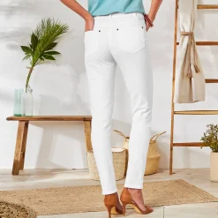 Broek<Blancheporte Gekleurde smalle jeans wit