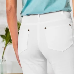 Broek<Blancheporte Gekleurde smalle jeans wit