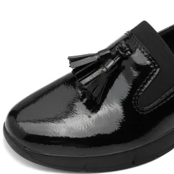 Derby's En Mocassins|Schoenen<Jana Gelakte mocassins met sleehak zwart