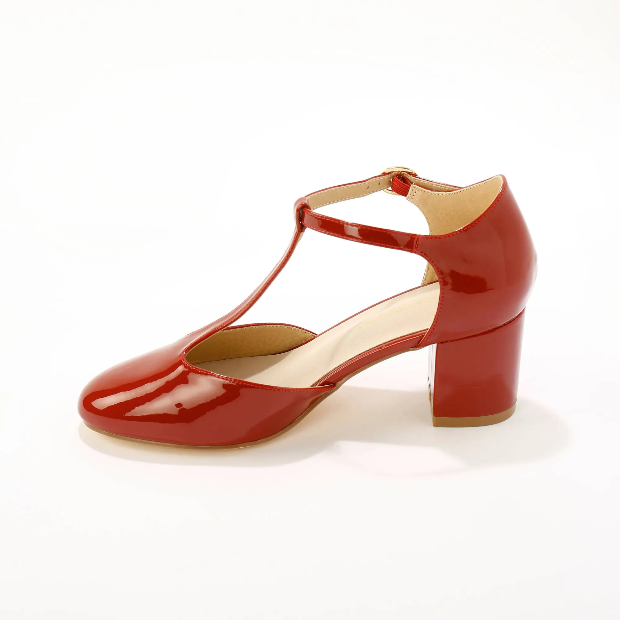 Feestelijke Schoenen|Pumps<Blancheporte Gelakte saloméschoenen met hak paprika