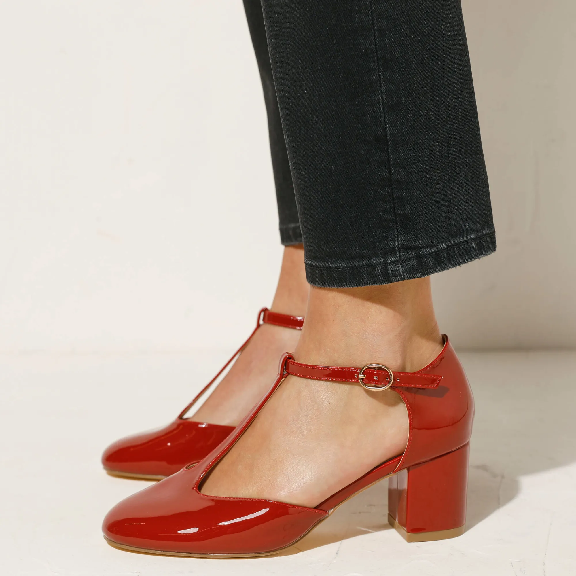 Feestelijke Schoenen|Pumps<Blancheporte Gelakte saloméschoenen met hak paprika