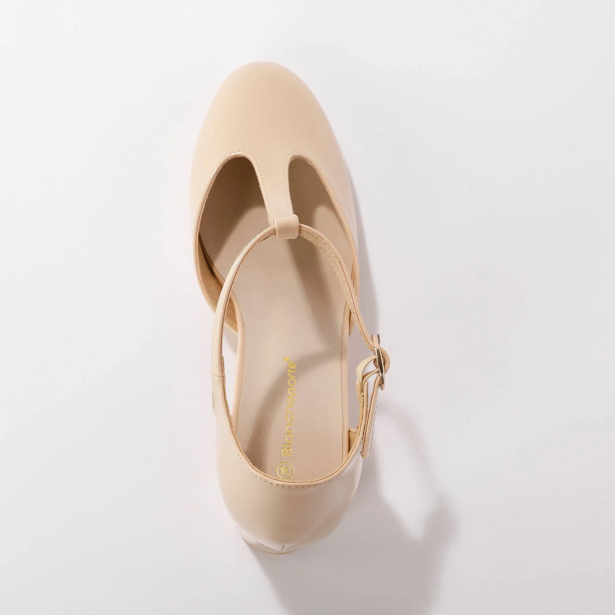 Pumps|Schoenen<Blancheporte Gelakte saloméschoenen met hak crème