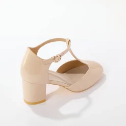 Pumps|Schoenen<Blancheporte Gelakte saloméschoenen met hak crème