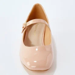 Ballerina's|Schoenen<Blancheporte Gelakte schoenen met riempje en hak nude