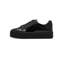 Baskets En Sneakers|Schoenen<Jana Gelakte sneakers met rits en sleehak zwart