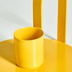 Decoratieartikel<Blancheporte Gele kaarshouder in metaal - set van 2 geel