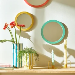Decoratieartikel<Blancheporte Gele kaarshouder in metaal - set van 2 geel