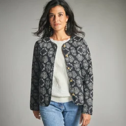 Jas En Mantel<Lora Zellini Gematelasseerd en bedrukt jasje zwart