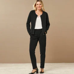 Feestoutfits Dames|Jas En Mantel<Blancheporte Gematelasseerd jasje met rits zwart