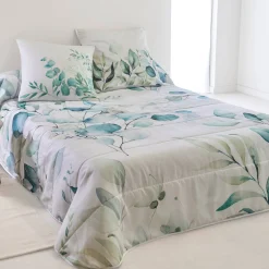 Deken En Bedsprei|Deken, Boutis En Bedsprei<Blancheporte Gematelasseerde bedsprei Elyse, met bloemenprint blauw / groen