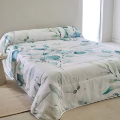 Deken En Bedsprei|Deken, Boutis En Bedsprei<Blancheporte Gematelasseerde bedsprei Elyse, met bloemenprint blauw / groen