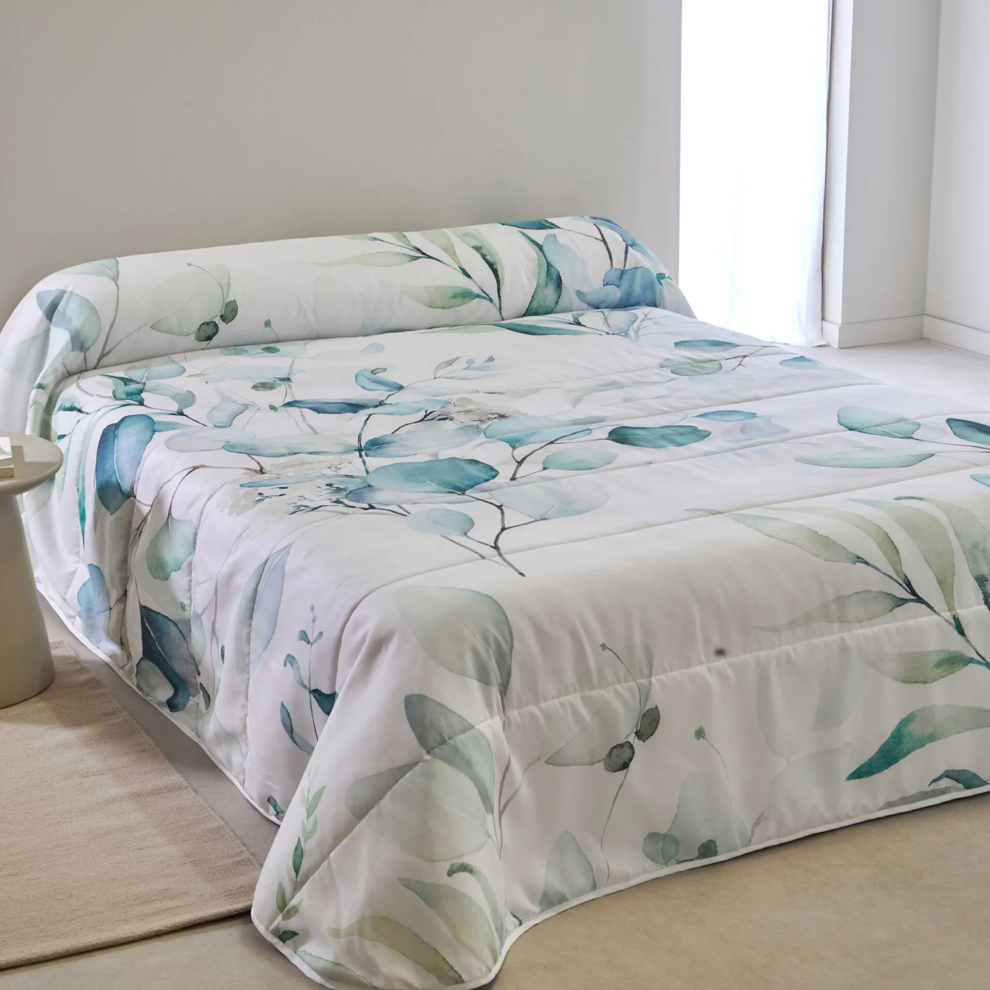 Deken En Bedsprei|Deken, Boutis En Bedsprei<Blancheporte Gematelasseerde bedsprei Elyse, met bloemenprint blauw / groen