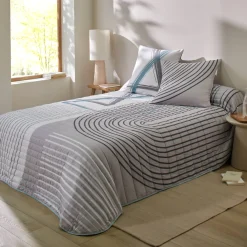 Deken En Bedsprei|Deken, Boutis En Bedsprei<Blancheporte Gematelasseerde bedsprei met grafische print grijs / blauw