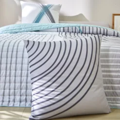 Deken En Bedsprei|Deken, Boutis En Bedsprei<Blancheporte Gematelasseerde bedsprei met grafische print grijs / blauw