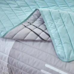 Deken En Bedsprei|Deken, Boutis En Bedsprei<Blancheporte Gematelasseerde bedsprei met grafische print grijs / blauw