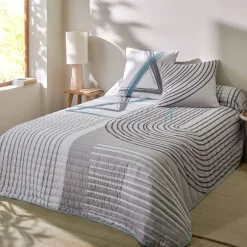 Deken En Bedsprei|Deken, Boutis En Bedsprei<Blancheporte Gematelasseerde bedsprei met grafische print grijs / blauw