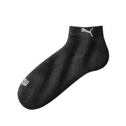 Ondergoed<Puma Gematelasseerde quartersokjes met lage schacht - set van 3 paar zwart