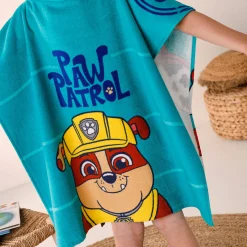 Badjas|Handdoek En Badlaken Kids<Patpatrouille Gepersonaliseerde kinderbadponcho Paw Patrol®, katoenen badstof en velours - 320g/m² smaragd