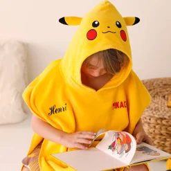 Badjas|Handdoek En Badlaken Kids<Pokemon Gepersonaliseerde kinderbadponcho Pokémon®, katoenen badstof en velours - 280g/m2 geel
