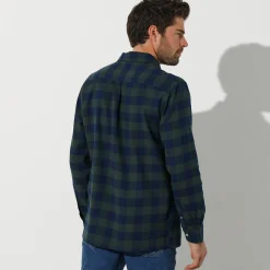 Feestoutfits Heren|T-Shirt, Hemd En Polo<Blancheporte Geruit hemd in flanel - set van 3 koper + blauw + groen