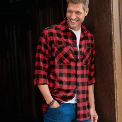 T-Shirt, Hemd En Polo<Blancheporte Geruit hemd in flanel - set van 3 rood + geel + eendenblauw
