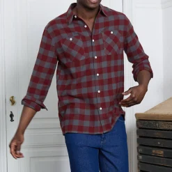 T-Shirt, Hemd En Polo<Blancheporte Geruit hemd in flanel - set van 3 groen + bordeaux + marine