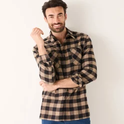 T-Shirt, Hemd En Polo<Blancheporte Geruit hemd in flanel - set van 3 bruin + wit + rood