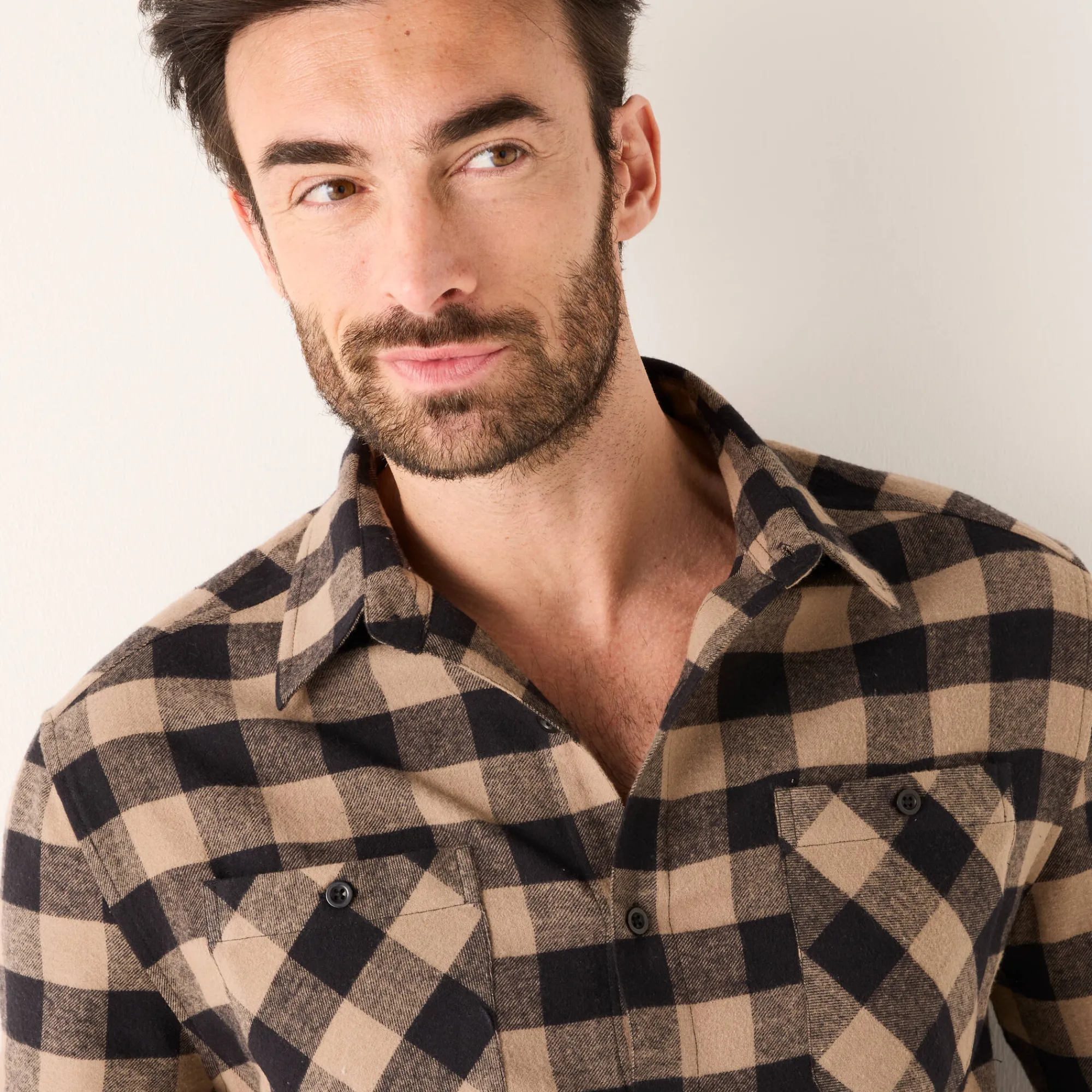 T-Shirt, Hemd En Polo<Blancheporte Geruit hemd in flanel - set van 3 bruin + wit + rood