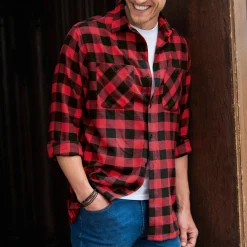 T-Shirt, Hemd En Polo<Blancheporte Geruit hemd in flanel - set van 3 bruin + wit + rood
