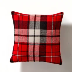 Feestdecoratie|Kussen<Blancheporte Geruit kussen in katoenflanel rood / grijs