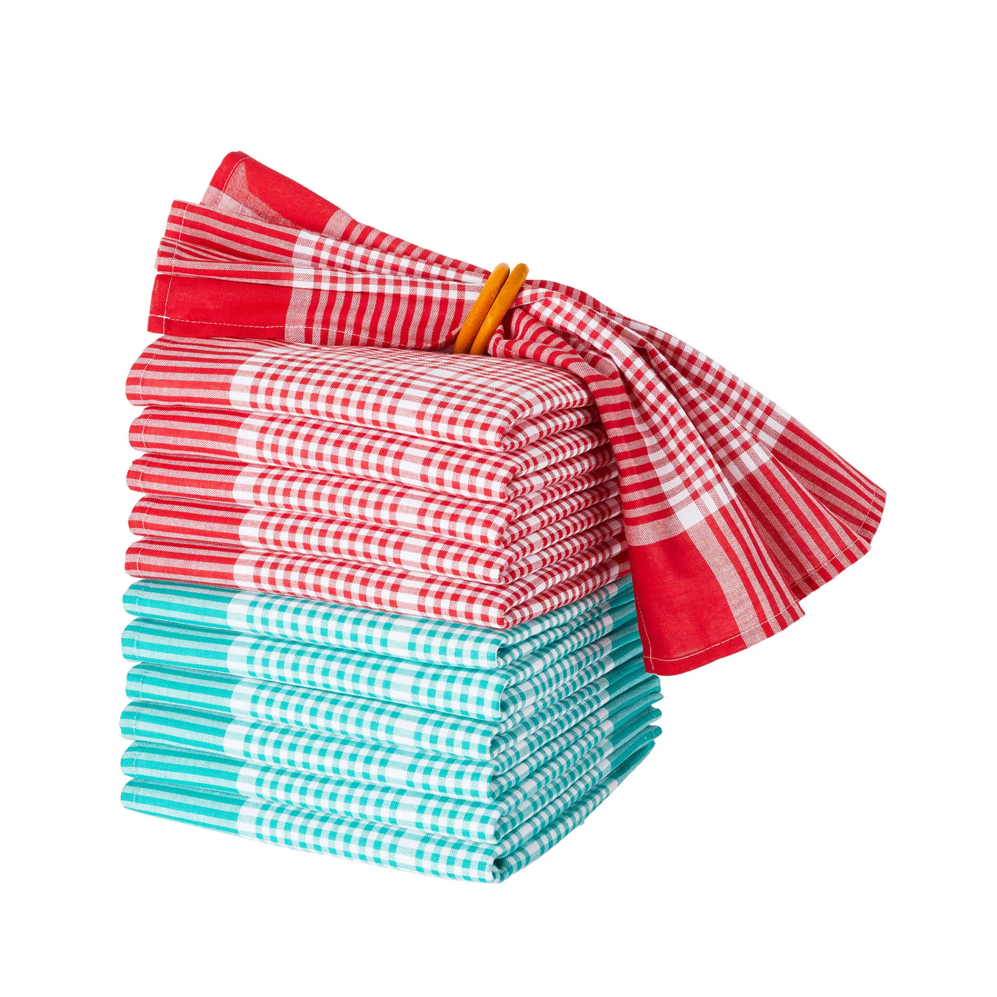Servet<Blancheporte Geruit servet - sets groen / wit
