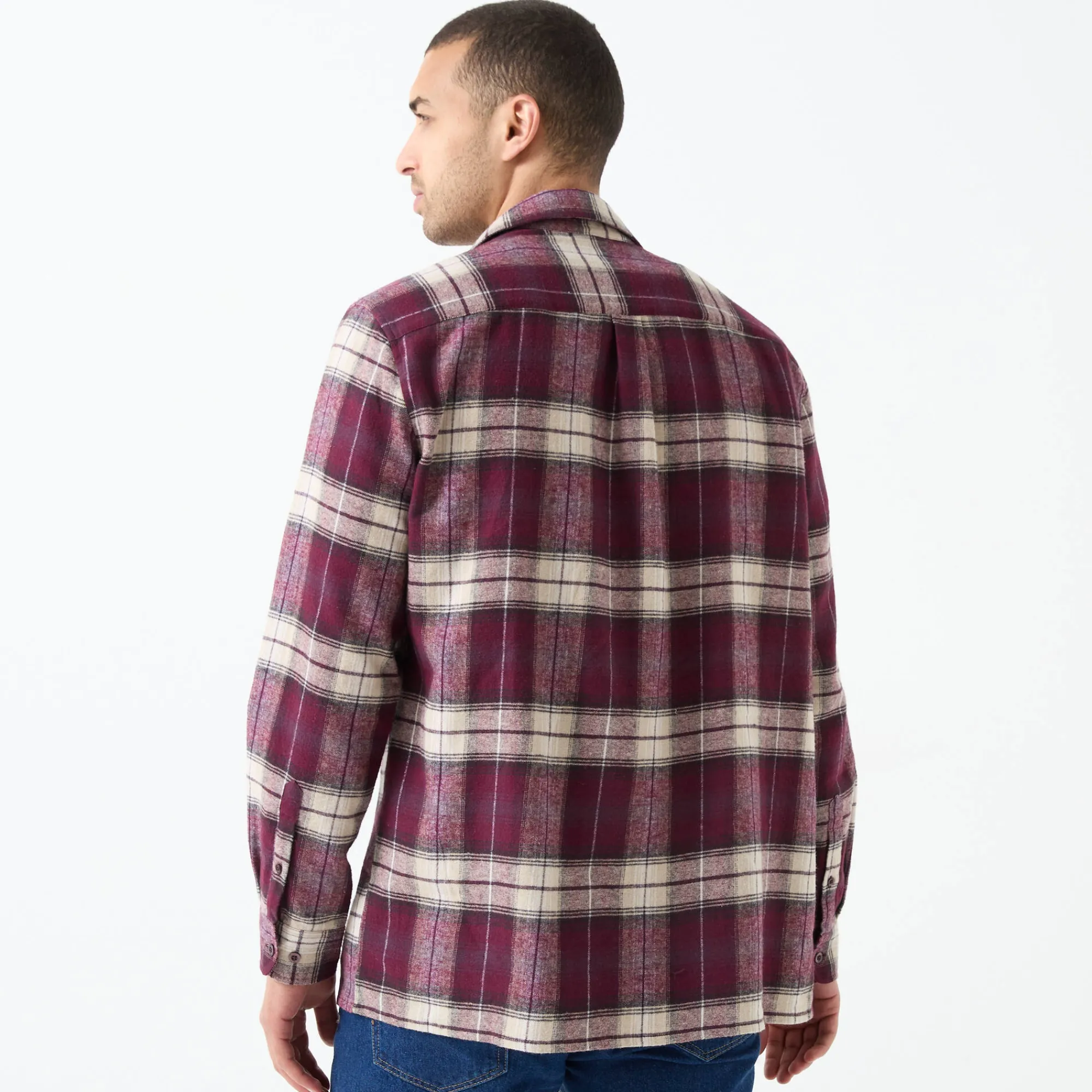 T-Shirt, Hemd En Polo<Blancheporte Geruit werkhemd in flanel - set van 2 kleuren wijnrood + celadon