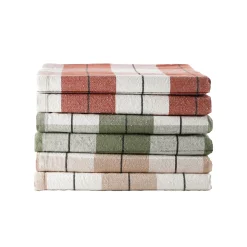 Droogdoek En Handdoek<Blancheporte Geruite droogdoeken in katoen/linnen - sets terracotta + groen + beige
