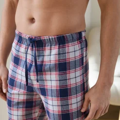 Pyjama En Kamerjas<Blancheporte Geruite pyjamabroek in flanel bordeaux / marine