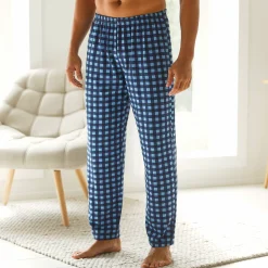 Pyjama En Kamerjas<Blancheporte Geruite pyjamabroek, katoen blauw / marine