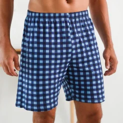Pyjama En Kamerjas<Blancheporte Geruite pyjamashort, katoen blauw / marine