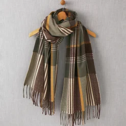 Accessoires<Blancheporte Geruite sjaal met franjes bruin