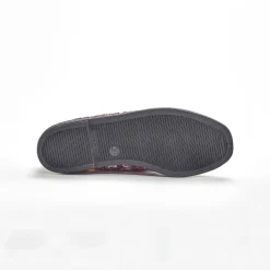 Sloffen|Sloffen<Blancheporte Gesloten pantoffels met winterse print en nepbontvoering bordeaux